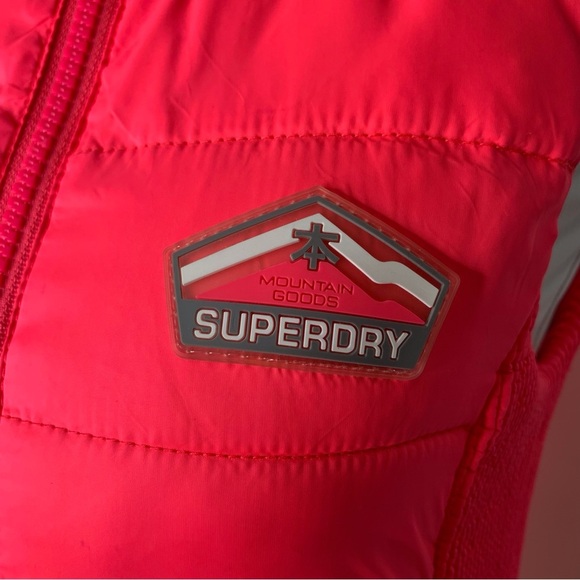 Superdry The Original Fuji Jacket Women's Pink Red Hooded Vest Size Small - Picture 9 of 16